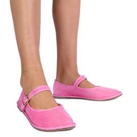 Ballerinas femininas rosa com um fecho