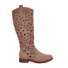 S.Barski OpenWork Saltos planos Hy51-176 bege