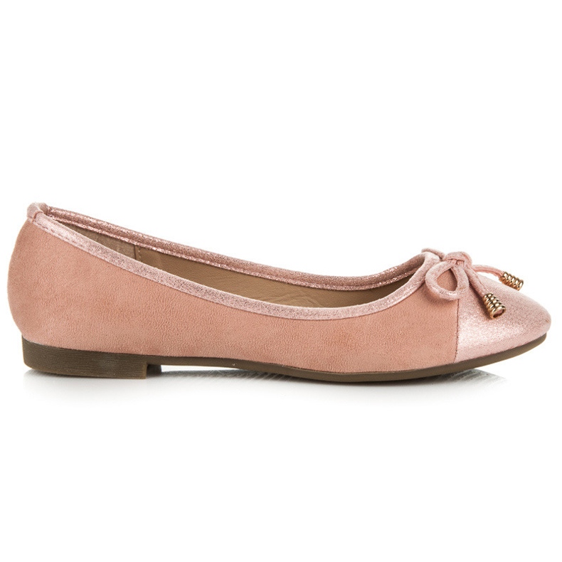 Super Me Bailarinas de camurça rosa