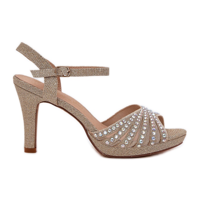 D&A Sandálias em um alfinete com decoração e glitter d & a mr1038-33 ouro dourado D&A Sandálias em um alfinete com decoração e glitter d & a mr1038-33 ouro dourado