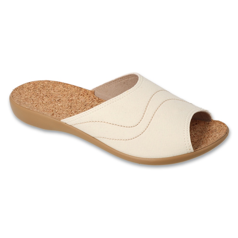 Slippers femininos de Befado PU 254D165 Cork Insert bege