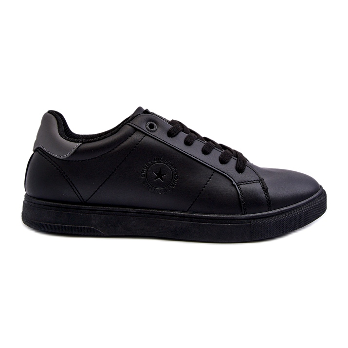 Tênis baixo masculino couro ecológico Big Star NN174284 preto