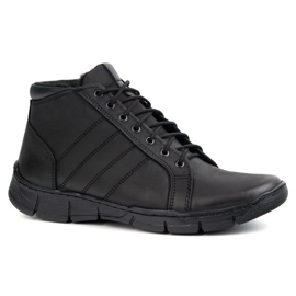 Olivier Sapatos masculinos renda -up em couro tornozelo 311kz FUT preto