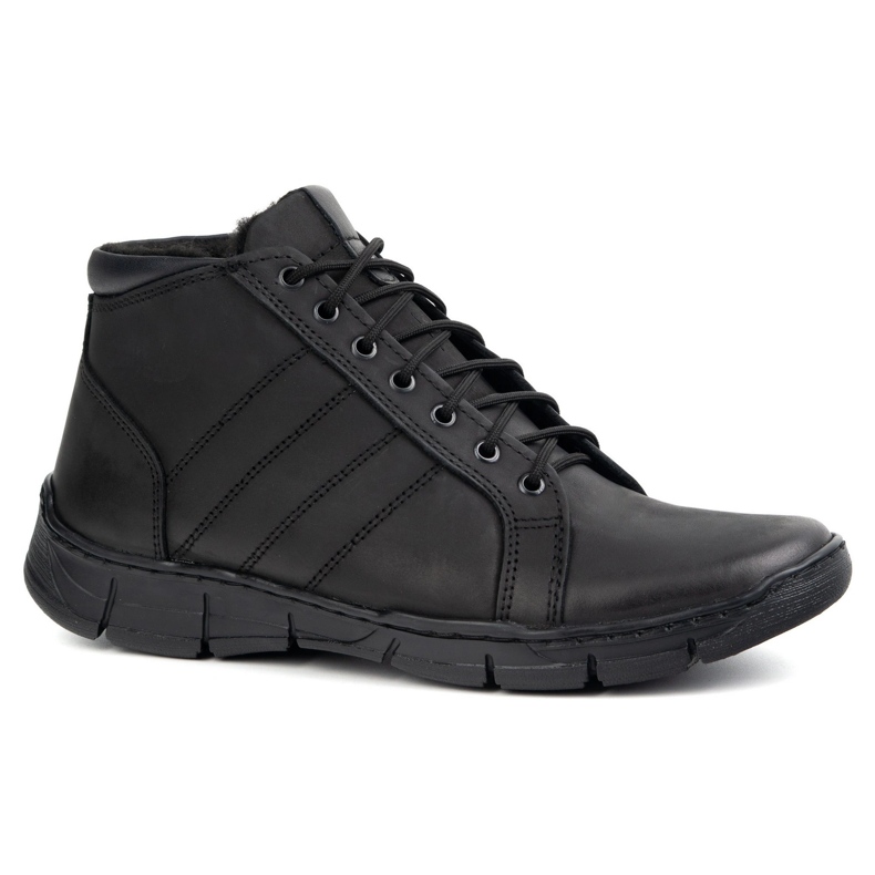 Olivier Sapatos masculinos renda -up em couro tornozelo 311kz FUT preto