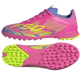 Adidas F50 League IE3755 Sapatos de futebol rosa