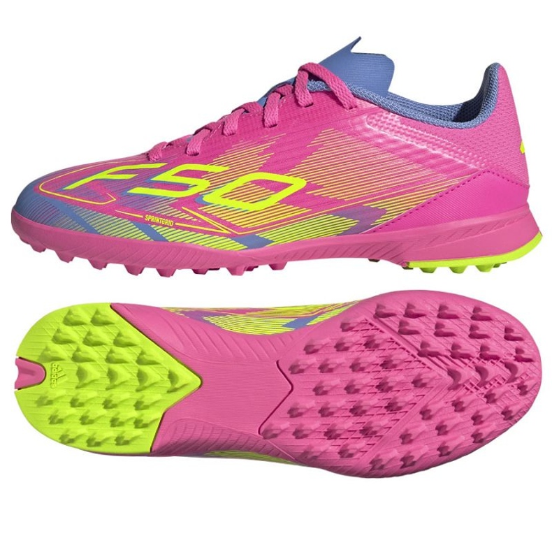 Adidas F50 League IE3755 Sapatos de futebol rosa
