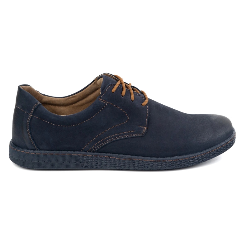 KOMODO Sapatos de couro masculino Casual 933/2 azul marinho