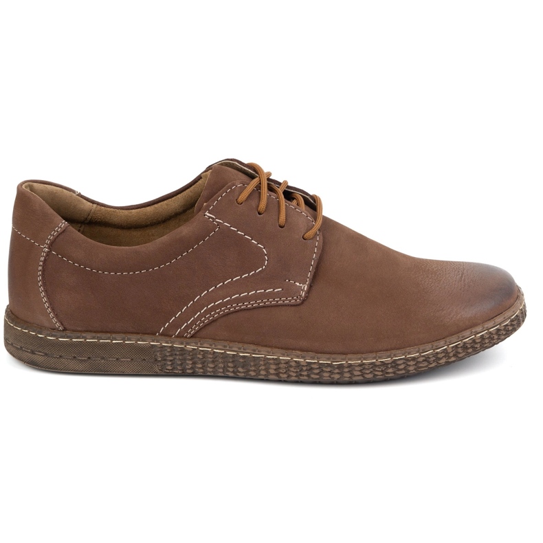 KOMODO Sapatos de couro masculino casual 933/2 Brown castanho