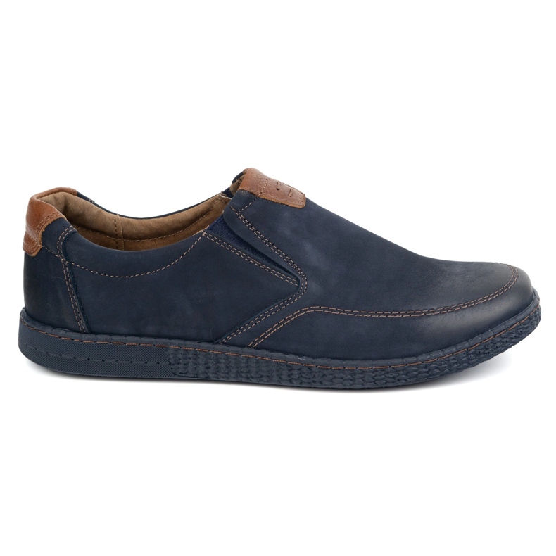 KOMODO Sapatos de couro masculino casual 854/2 azul marinho
