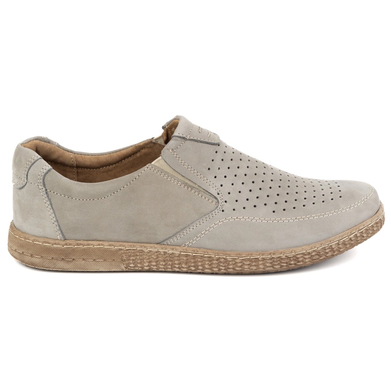 KOMODO Sapatos de couro masculino casual 854/2 cinza