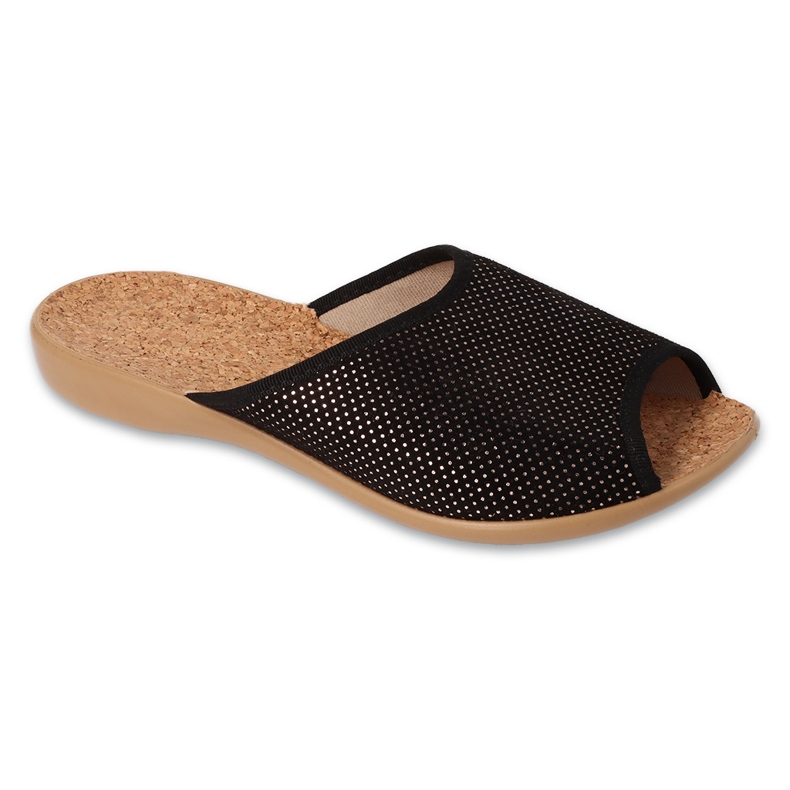 Slippers femininos de Befado PU 254D159 Cork Insert preto
