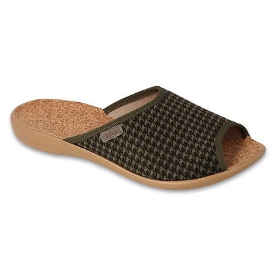 Slippers femininos de Befado PU 254D162 Cork Insert preto