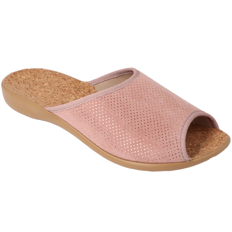 Slippers femininos de Befado PU 254D160 Cork Insert rosa