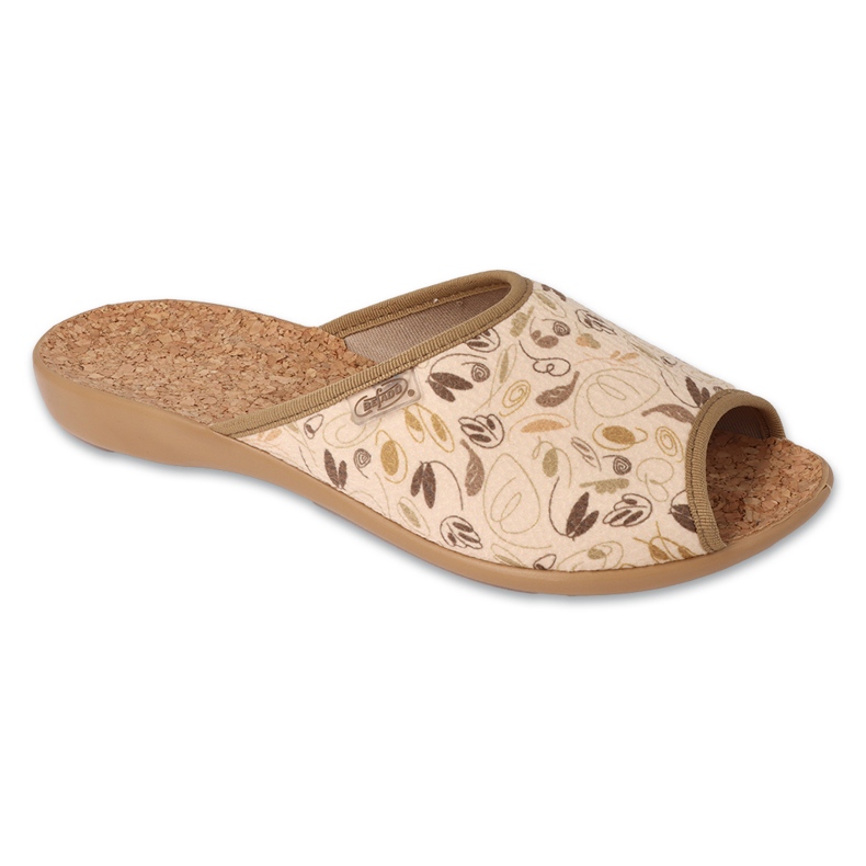 Slippers femininos de Befado PU 254D163 Cork Inserir bege