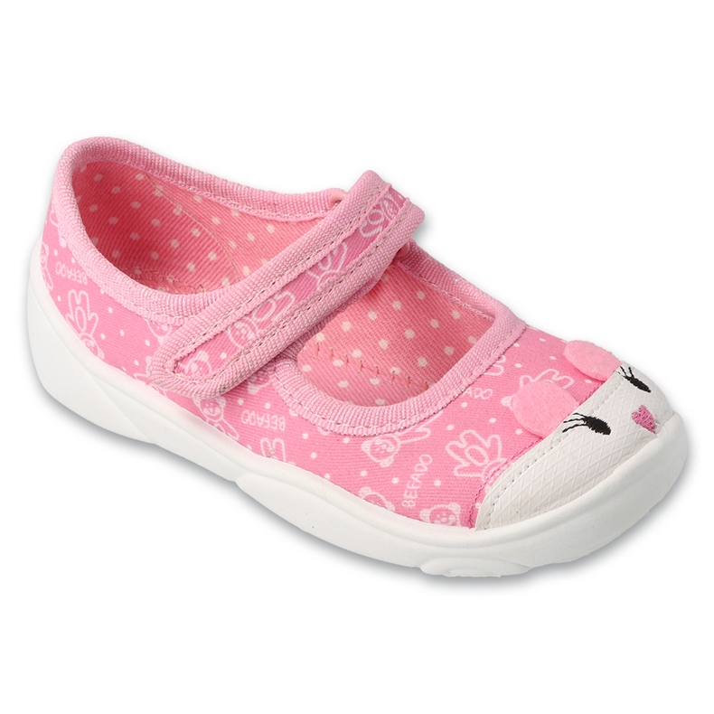 Flippers infantis de Befado Pink 209p041 com ilhós rosa