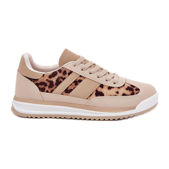 Sneakers Sports Sapatos Impressão de leopardo marrom-bege feminino