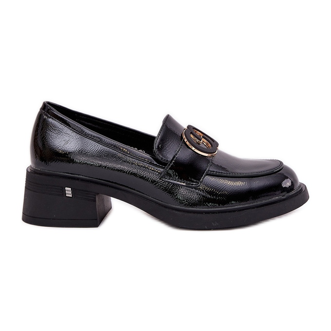 Vinceza Mocassins de couro pintado de couro vicinceza 18102 preto