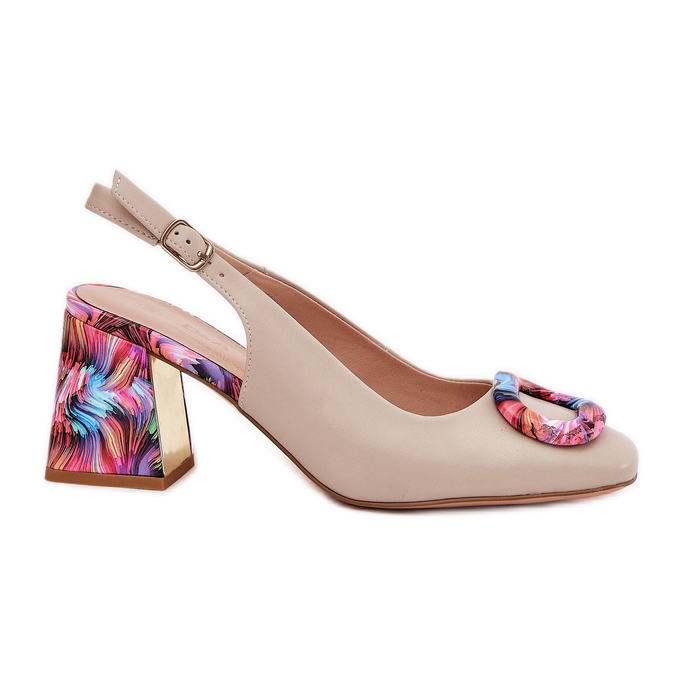 S.Barski Sandálias de couro feminino no CR51-002 bege