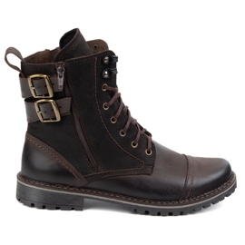 Olivier Sapatos masculinos Militar Militar Militar Militar Couro de 83kz Brown marrom