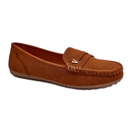 Mocassins femininos camel clássicos castanho