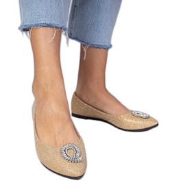 Ballerinas Golden Feminina Glitter com zircões dourado Ballerinas Golden Feminina Glitter com zircões dourado