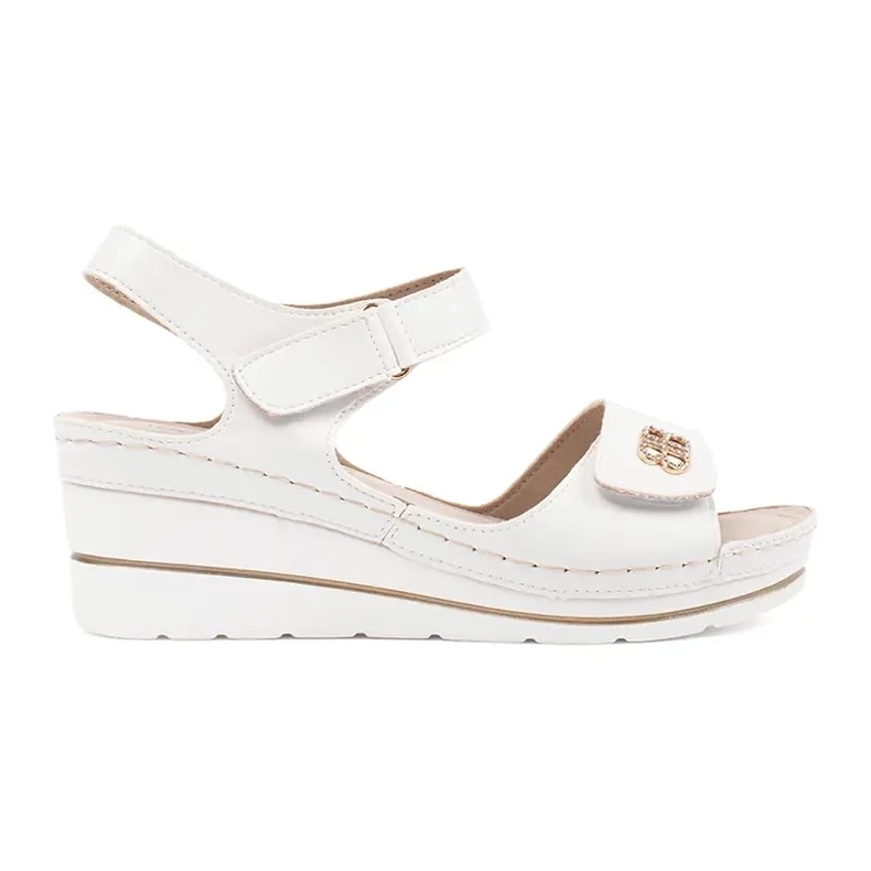 Goodin Sandálias de cunha confortáveis ​​brancas branco