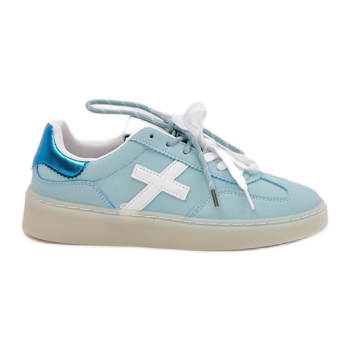 Sapatos esportivos femininos baixos com estampa de leopardo de hortelã azul