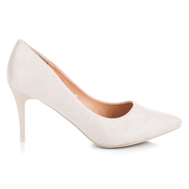 Ideal Shoes Salto alto de camurça castanho