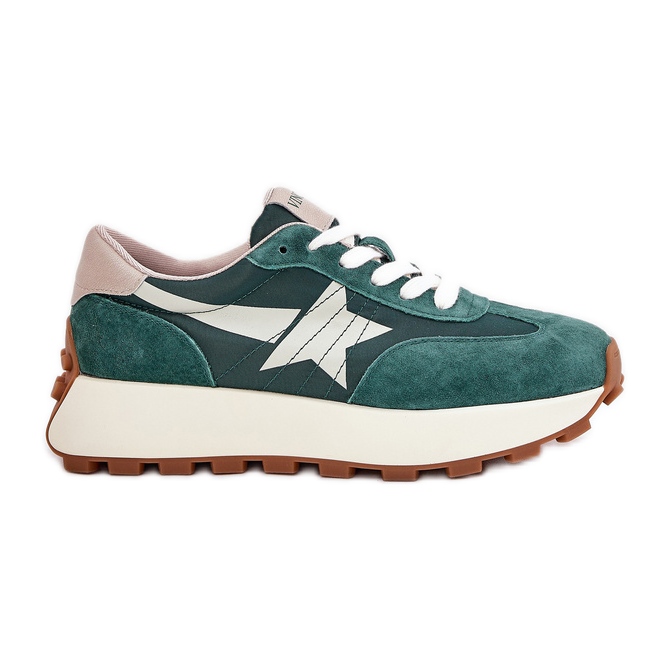 Sapatos de camurça feminina na plataforma Vinceza 66720 Green verde
