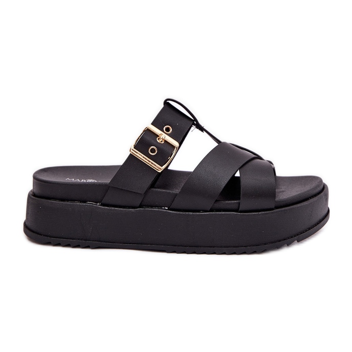 Flips femininos na plataforma com listras e preto preto