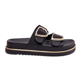 Flips femininos na plataforma com grampos dourados pretos