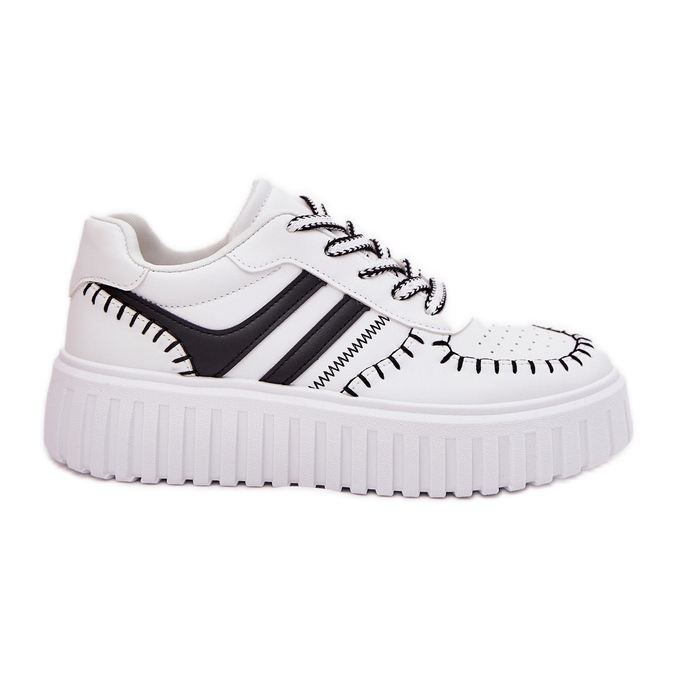 Tênis femininos na plataforma branca e branca branco