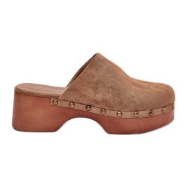 Tapela os flip -flops femininos com camelo de camurça ecológica castanho