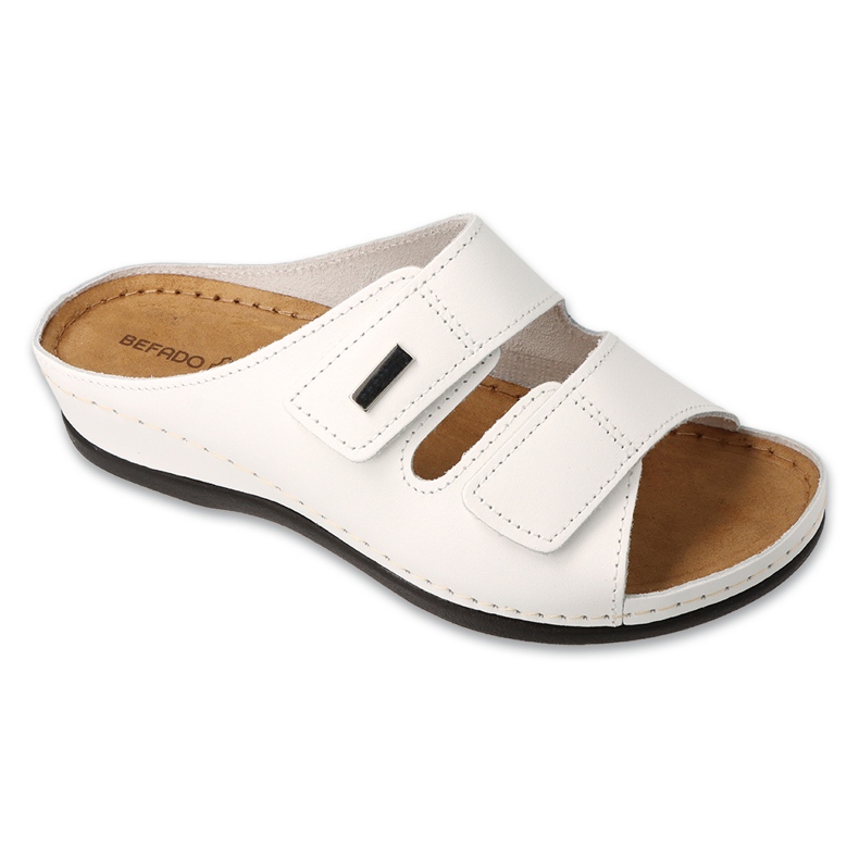 Flipers de couro feminino Befado 158d285 branco