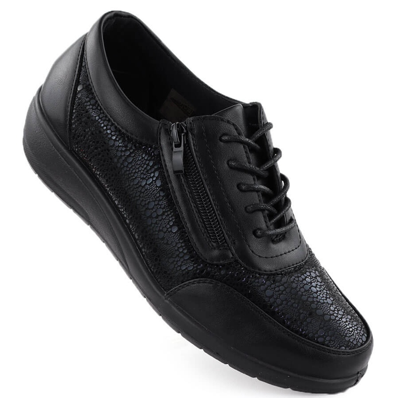 Sapatos esportivos femininos com um esportivo Black Unisoft 9017 confortável preto