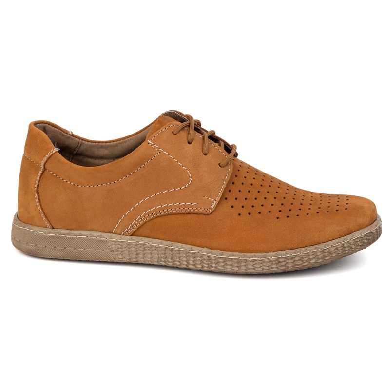 KOMODO Sapatos de couro masculino Casual 933/L/2 Rude laranja