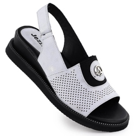 Jezzi Sandálias femininas em uma plataforma com borracha prateada jeszi rmr2267-2 prata Jezzi Sandálias femininas em uma plataforma com borracha prateada jeszi rmr2267-2 prata