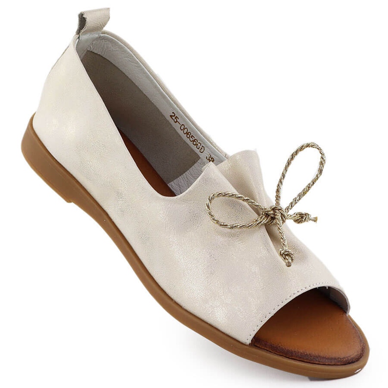 Cambell Sapatos de couro com dedos nus Camell SZ00656 dourado