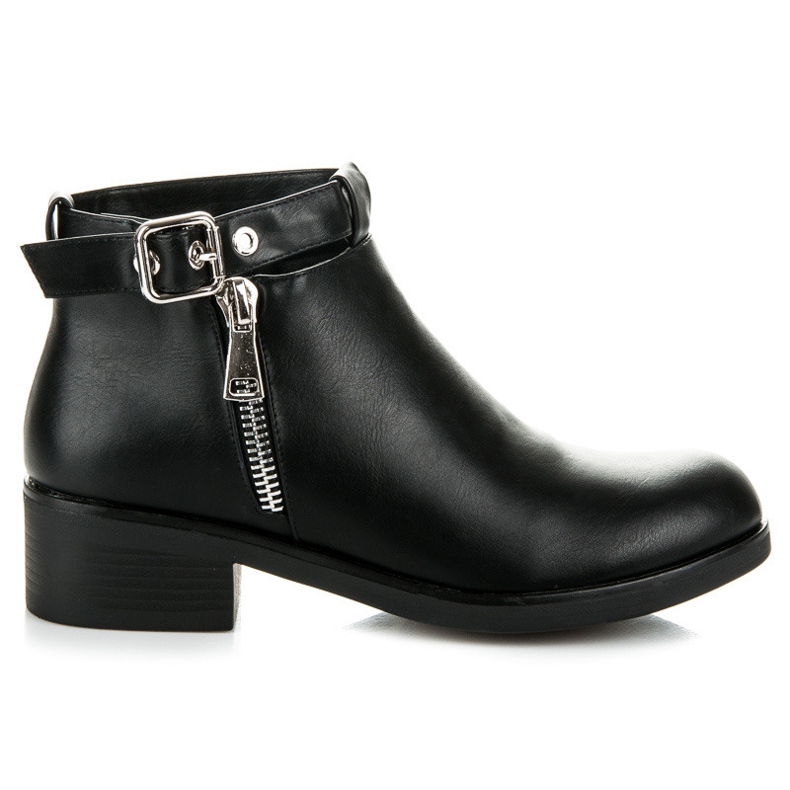 Seastar Botas de salto baixo preto