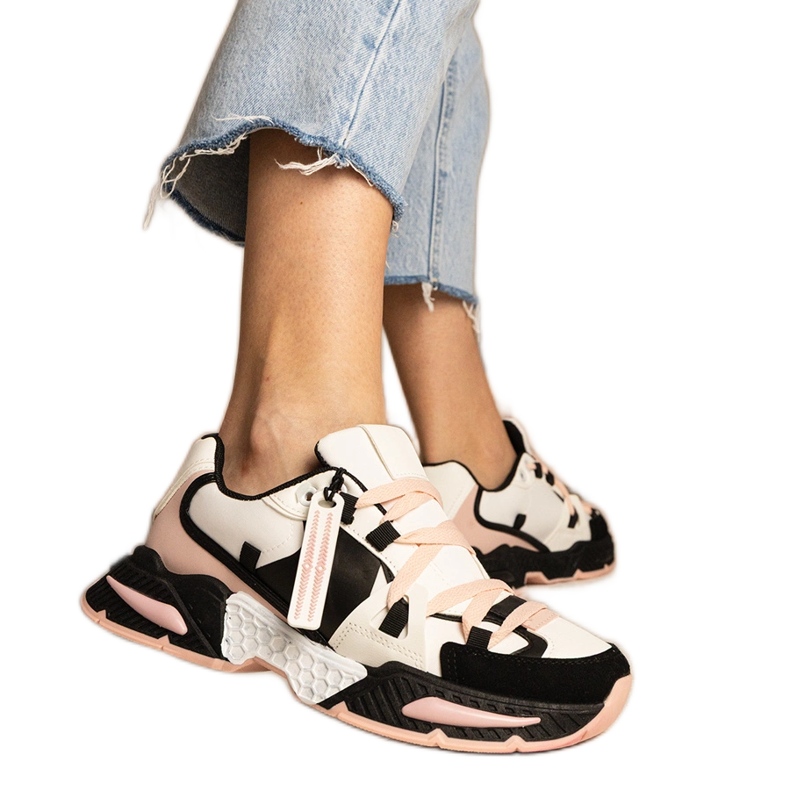 Tênis feminino rosa com sola enorme preto Tênis feminino rosa com sola enorme preto