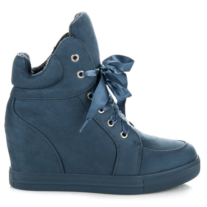 Ideal Shoes Tênis de camurça quente azul