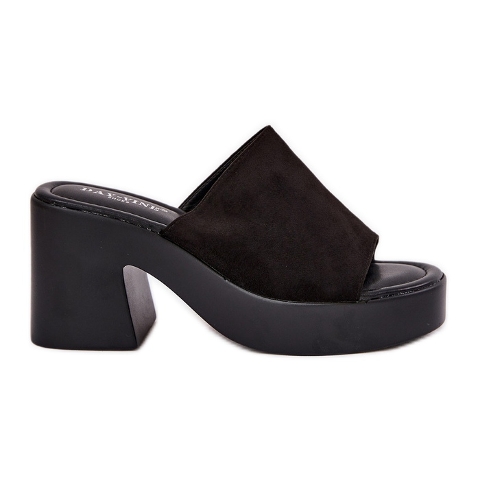 Chinelos femininos no post e plataforma preta preto