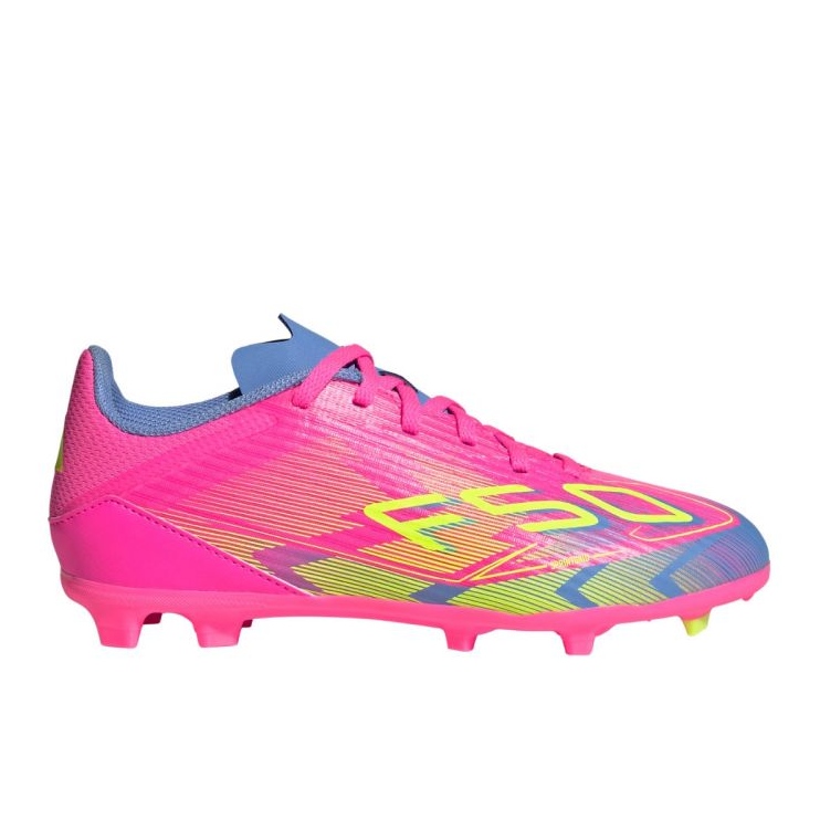 Adidas F50 League FG/MG IE3745 Sapatos de futebol rosa