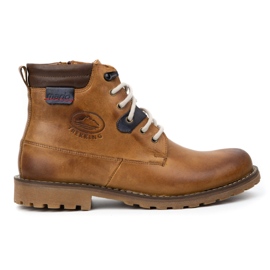 Olivier Sapatos de inverno de couro masculino 754 marrom claro