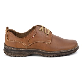 Olivier Sapatos de couro masculino casual 221gt camelo marrom