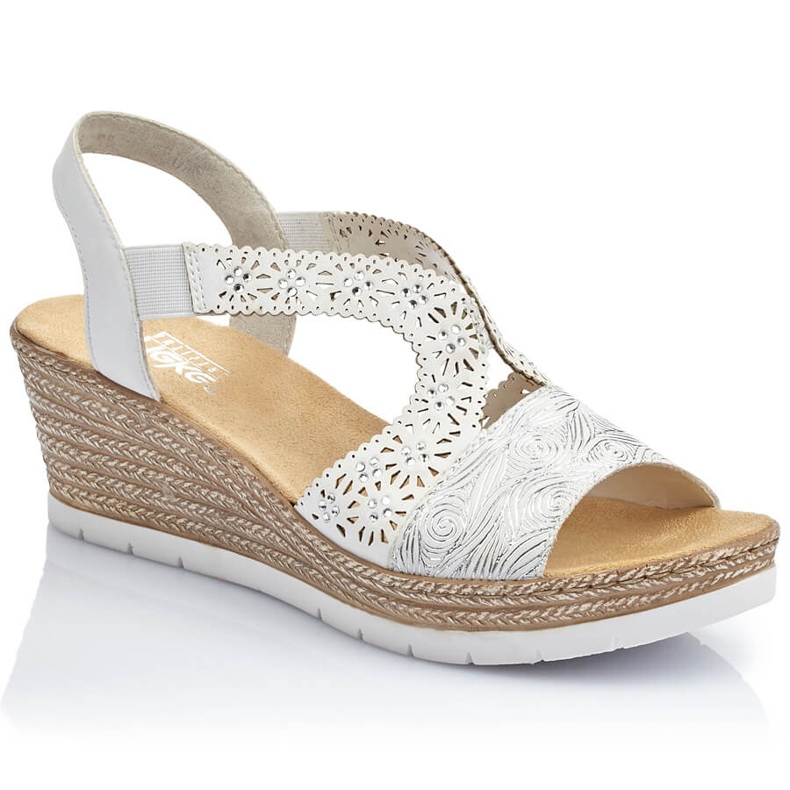 Sandálias femininas brancas Rieker OpenWork Padrão branco