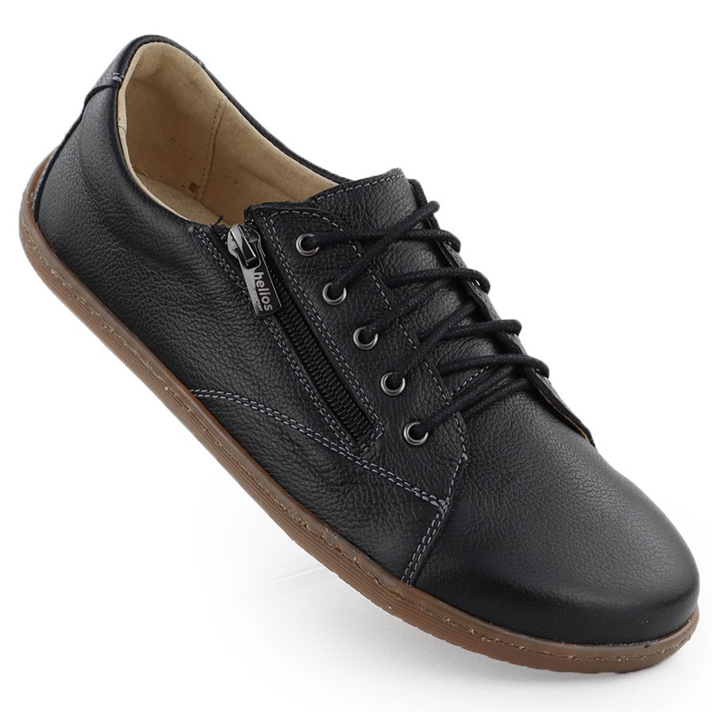Sapatos de couro feminino Barefoot Black Helios 436 preto