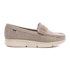 Goodin Mocassins escuros bege -trabalhos com um elemento de ouro