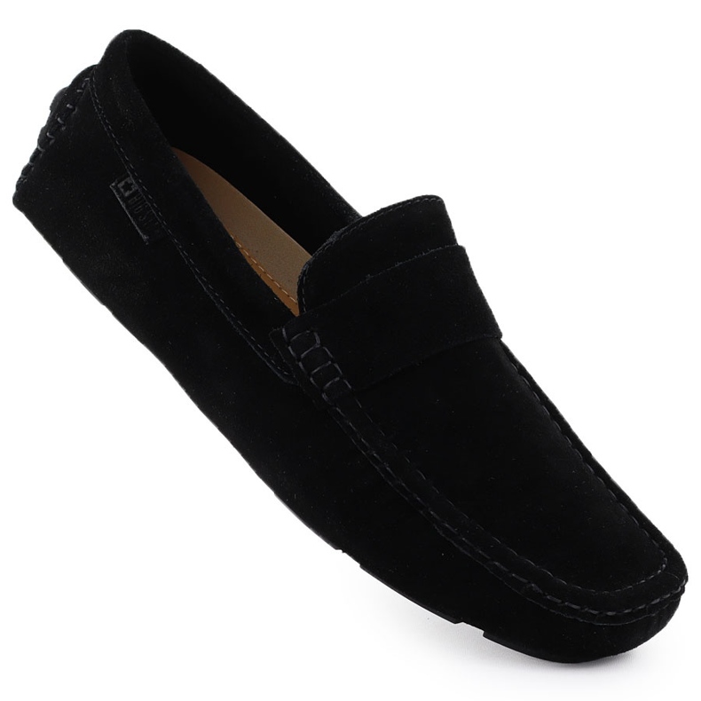 Mocassins de couro masculino Black Big Star RR174049 bege