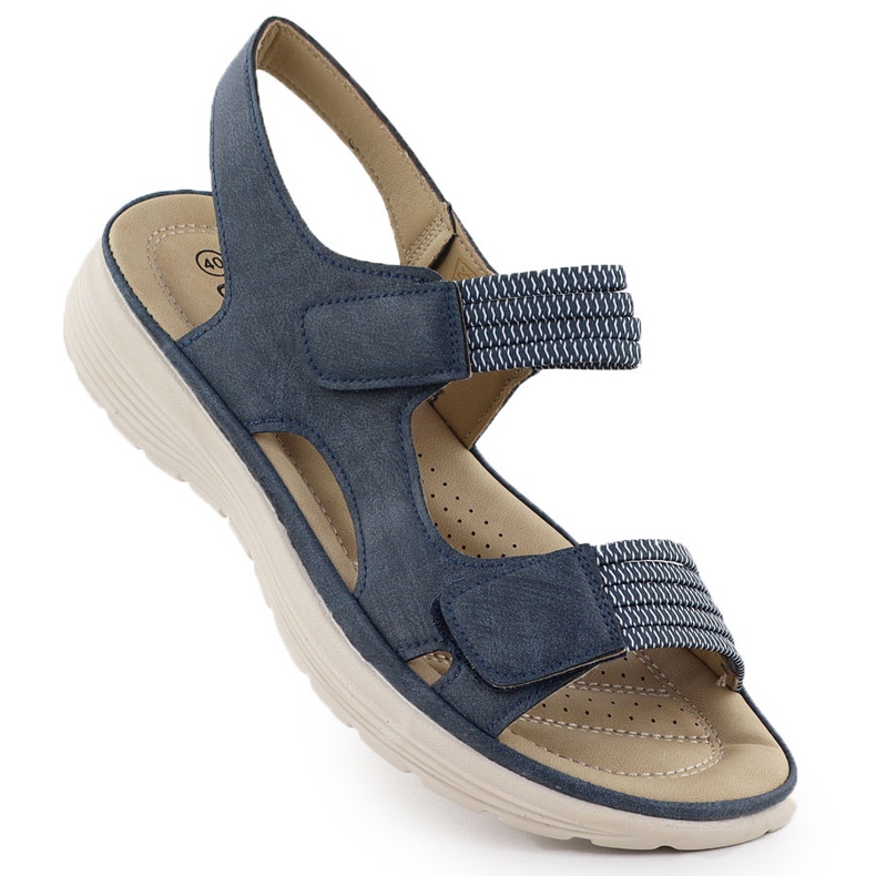 Evento Sandálias femininas na plataforma confortável azul azul 8874